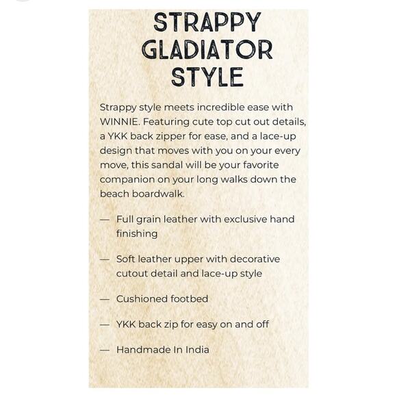 NEW ROAN BED STU Gladiator Sandals Distressed Taupe Leather Womens Size 7 - Picture 7 of 8